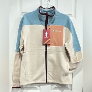 Cotopaxi Women's XL Abrazo Fleece Full-Zip Jacket Cream Blue NWT